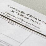 Closeup of USCIS Form I-821D, Consideration of Deferred Action Closeup of USCIS Form I-821D, Consideration of Deferred Action